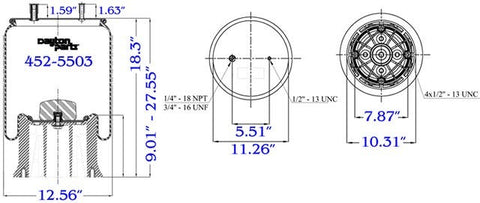 Dayton Parts 452-5503L Air Spring
