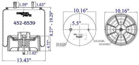 Dayton Parts 452-8539L Air Spring