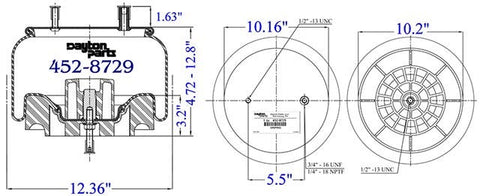 Dayton Parts 452-8729L Air Spring