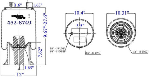 Dayton Parts 452-8749L Air Spring