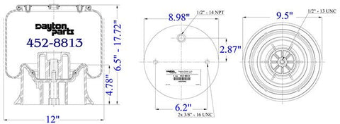 Dayton Parts 452-8813L Air Spring