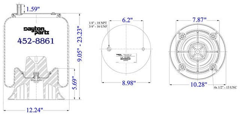 Dayton Parts 452-8861L Air Spring
