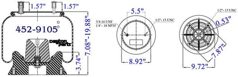 Dayton Parts 452-9105 Air Spring - Rolling Lobe