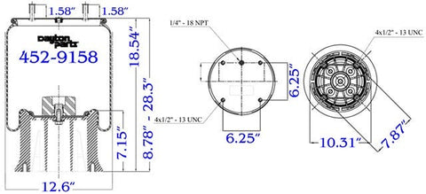 Dayton Parts 452-9158L Air Spring