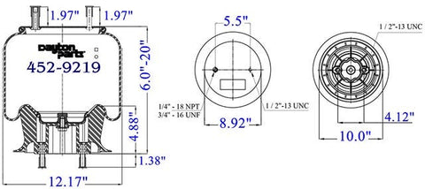 Dayton Parts 452-9219 Air Spring - Rolling Lobe