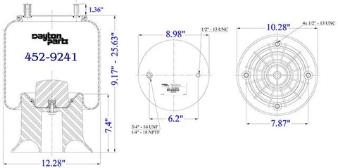Dayton Parts 452-9241L Air Spring