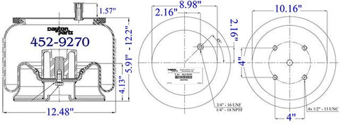 Dayton Parts 452-9270L Air Spring