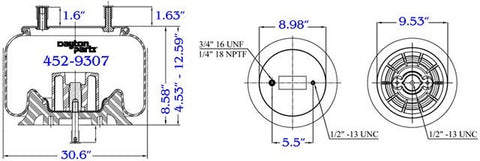 Dayton Parts 452-9307L Air Spring