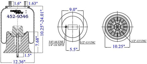Dayton Parts 452-9346 Air Spring - Rolling Lobe