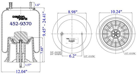 Dayton Parts 452-9370L Air Spring