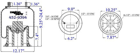 Dayton Parts 452-9394L Air Spring