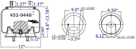 Dayton Parts 452-9448L Air Spring