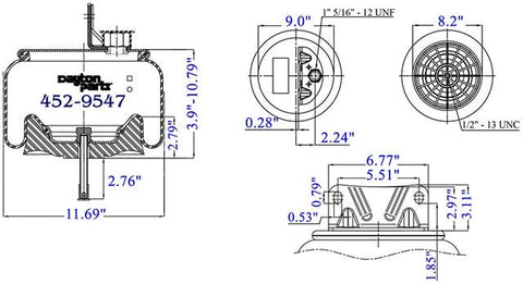 Dayton Parts 452-9547 Air Spring - Rolling Lobe