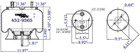 Dayton Parts 452-9565L Air Spring