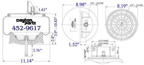 Dayton Parts 452-9617 Air Spring - Rolling Lobe