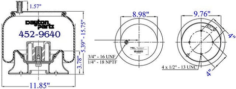Dayton Parts 452-9640L Air Spring
