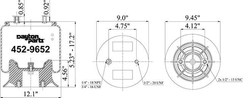 Dayton Parts 452-9652L Air Spring
