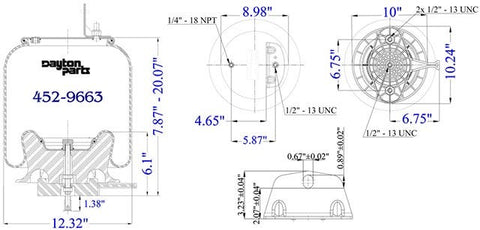 Dayton Parts 452-9663L Air Spring