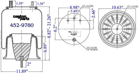 Dayton Parts 452-9780L Air Spring