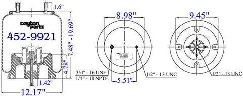 Dayton Parts 452-9921L Air Spring