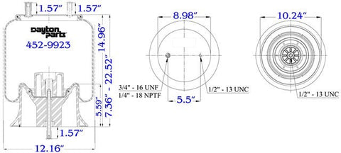 Dayton Parts 452-9923L Air Spring