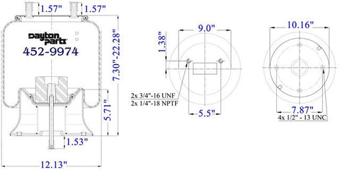 Dayton Parts 452-9974L Air Spring