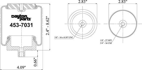 Dayton Parts 453-7031L Air Spring