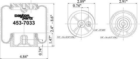 Dayton Parts 453-7035 Air Spring - Sleeve
