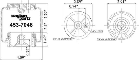 Dayton Parts 453-7046L Air Spring