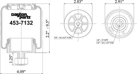 Dayton Parts 453-7132 Air Spring - Sleeve