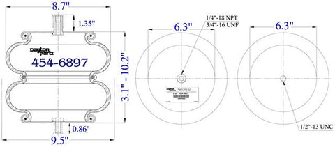 Dayton Parts 454-6897L Air Spring