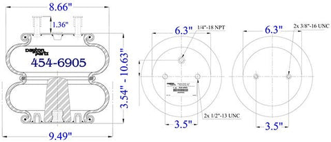 Dayton Parts 454-6905L Air Spring