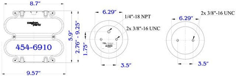 Dayton Parts 454-6910 Air Spring - Double Convoluted