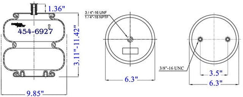 Dayton Parts 454-6927L Air Spring