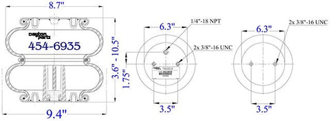 Dayton Parts 454-6935L Air Spring
