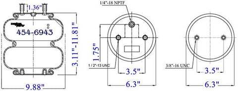 Dayton Parts 454-6943L Air Spring