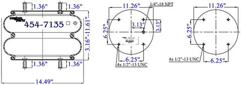 Dayton Parts 454-7135L Air Spring