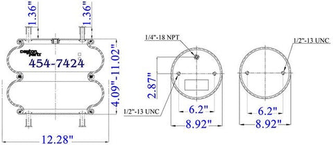 Dayton Parts 454-7424L Air Spring