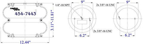 Dayton Parts 454-7443L Air Spring