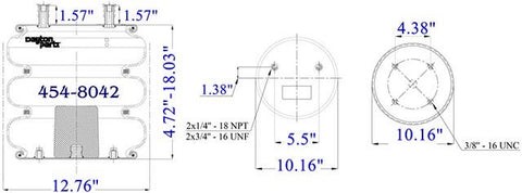 Dayton Parts 454-8042L Air Spring