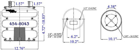 Dayton Parts 454-8043L Air Spring