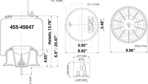 Dayton Parts 455-45647 Air Spring - Rolling Lobe