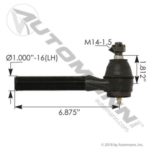 Automann 462.ES2925L Tie Rod Outer Driver Side 6.840in
