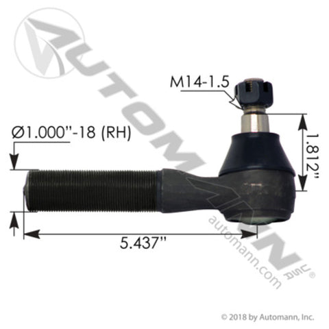 Automann 462.ES3009R Tie Rod Outer Pitman Arm Driver 5.370in