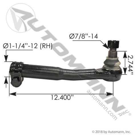 Automann 462.ES3214R Tie Rod 12.400in C to E