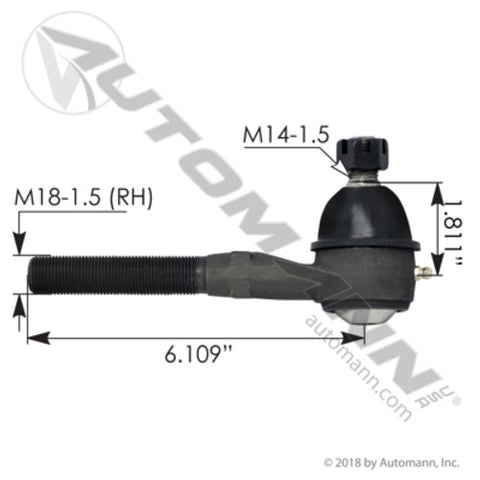 Automann 462.ES3369T Tie Rod Outer Driver Side 5.900in