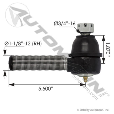 Automann 462.ES4637R Tie Rod End for 464.4637