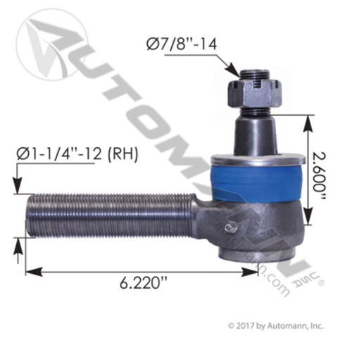 Automann 462.ES9990L Tie Rod End RH Threaded for Adapter