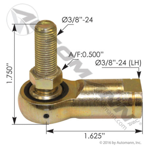 Automann 462.ESPFL6S Clutch Rod End 3/8in Kenworth