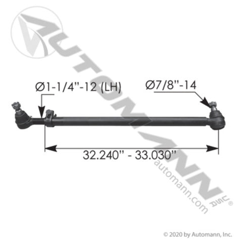 Automann 463.DS7509 Drag Link 30.500in C to C Peterbilt